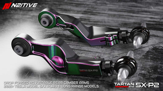 N2itive TARTAN SX-P2 Rear Upper Camber Arms 2021+ Tesla Model S/X (LR & Plaid)